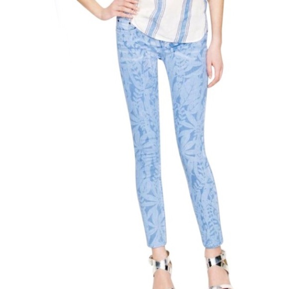 J. Crew In Garment Printed‎ Floral Toothpick Jeans - Picture 1 of 7